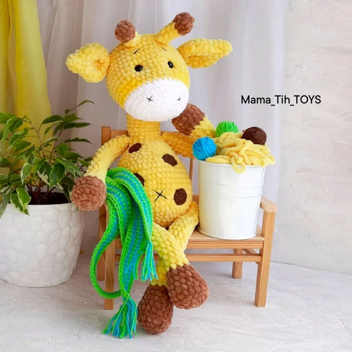 Long Giraffe amigurumi. Crochet toy pattern - My, Scheme, Master Class, Amigurumi, Toys, Knitting, Crochet, Knitted toys, Plush Toys, Needlework, Needlework without process, With your own hands, Soft toy, Hobby, Giraffe