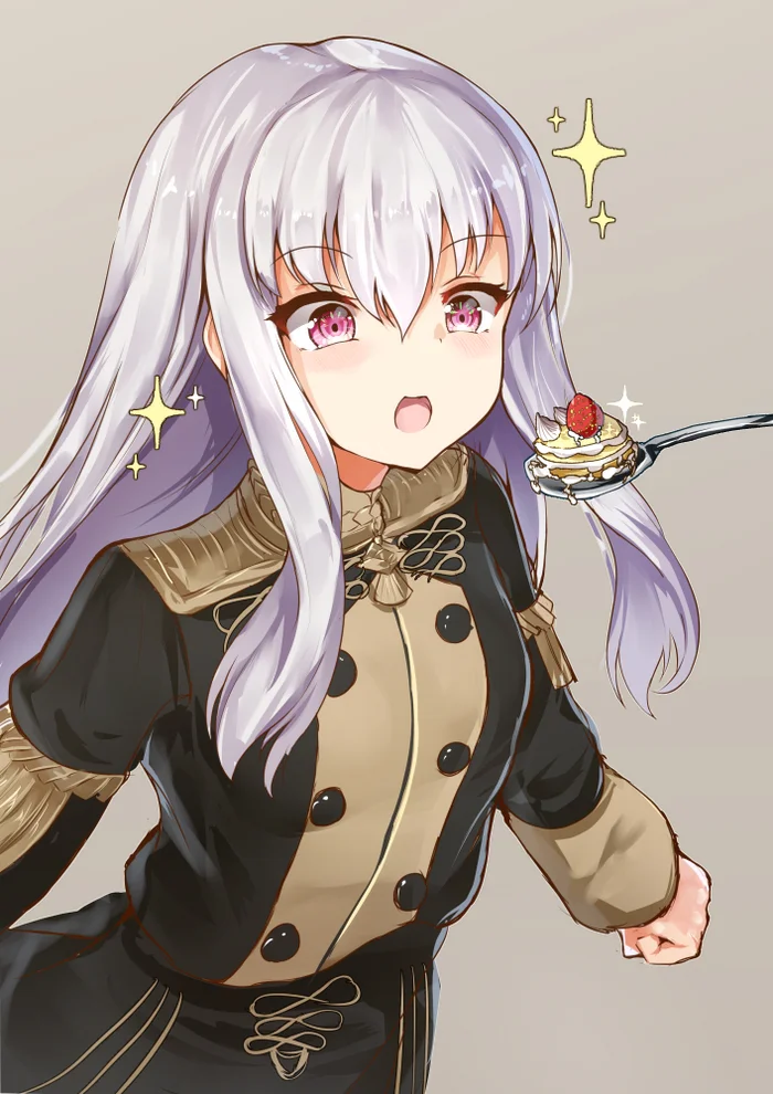 Feeding the cutie - Lysithea, Anime, Anime art, Pixiv, Red eyes, Fire emblem