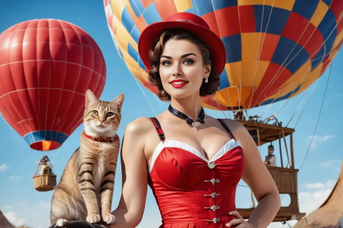 На воздушном шаре с котом