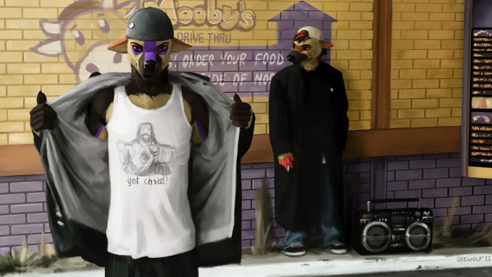 Персонажи принадлежат <a href="https://pikabu.ru/story/kinokadryi_ot_tsifrovogo_khudozhnika_geewolf_11541922?u=https%3A%2F%2Fx.com%2Fbishopthedoggo%3Ft%3DLysj4_YsLq-xYXiZITfDJQ%26s%3D09&t=bishopthedoggo&h=af2fa9c3e9a23b3a5a88db834f2d61ae7cce0660" title="https://x.com/bishopthedoggo?t=Lysj4_YsLq-xYXiZITfDJQ&s=09" target="_blank" rel="nofollow noopener">bishopthedoggo</a> и <a href="https://pikabu.ru/story/kinokadryi_ot_tsifrovogo_khudozhnika_geewolf_11541922?u=https%3A%2F%2Fx.com%2FRedRookShep%3Ft%3DzQC-bxaLXNDu4cfotSqI2Q%26s%3D09&t=redrookshep&h=c04c2d89b693f3839803bfc7b2eccaba44d027fc" title="https://x.com/RedRookShep?t=zQC-bxaLXNDu4cfotSqI2Q&s=09" target="_blank" rel="nofollow noopener">redrookshep</a>. Twitter