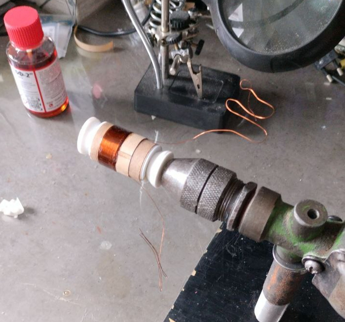 Намотка в 2 слоя через слой клея БФ между слоями намотки