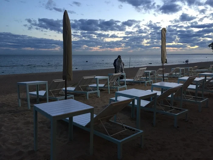 The beach is empty without you - My, Mobile photography, Beach, Evening, Clouds