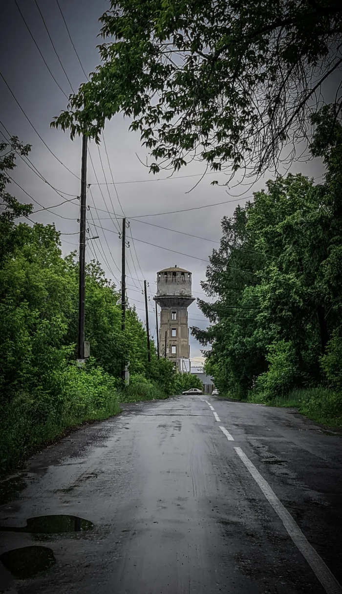 After the rain - My, Mobile photography, Street photography, Water tower, After the rain