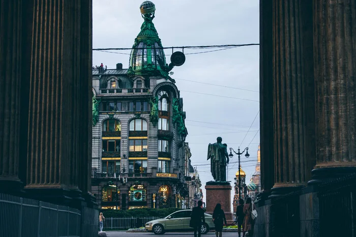 Санкт-Петербург, Невский пр - Моё, Фотография, Город, Улица, Уличная фотография, Санкт-Петербург, Сумерки, Дом Зингера