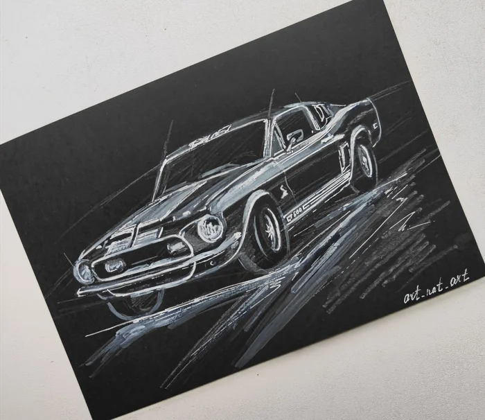 Sketch in 5 minutes - My, Auto, Mustang, Ford, Ford mustang, Ford Shelby, Sketch, Sketch, Motorists, Car, Speed, Video, Vertical video