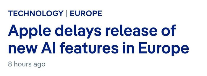 Apple отложила внедрение технологий искусственного интеллекта в Европе