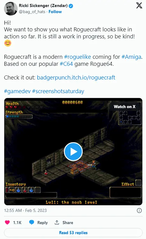 Roguecraft - a new roguelike on...AMIGA!? - Amiga, Bagel, Retro Games, Old school, GIF, Video, Youtube, Longpost