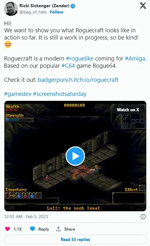 Roguecraft - a new roguelike on...AMIGA!? - Amiga, Bagel, Retro Games, Old school, GIF, Video, Youtube, Longpost