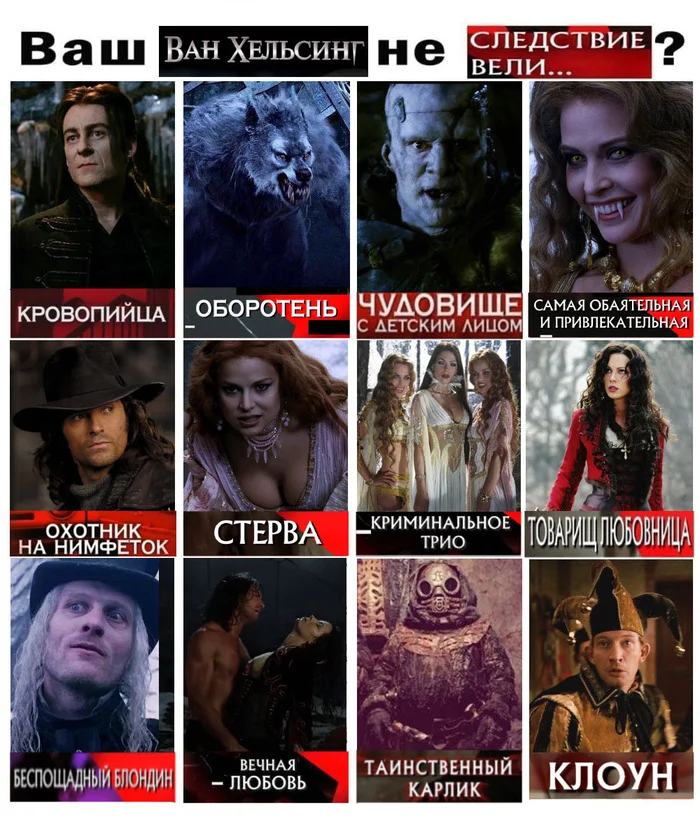 Van Helsing and the Investigation led - Van Helsing, The investigation was conducted, Leonid Kanevsky, Dracula, Frankenstein, Werewolves, Humor, Vampires, Hugh Jackman, Kate Beckinsale