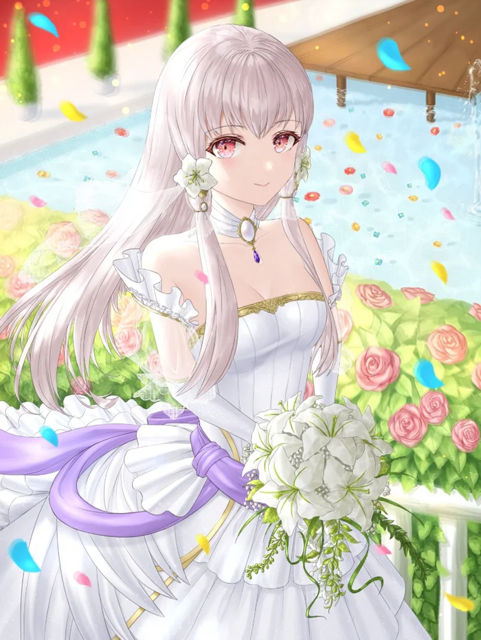 Bride - Fire emblem, Pixiv, Anime, Anime art, Red eyes, Bride, Lysithea