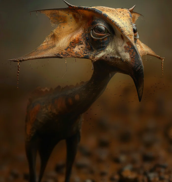 AI Non-existent animals - My, Artificial Intelligence, Нейронные сети, Midjourney, Neural network art, Pterodactyl, Dinosaurs, Fantasy, Longpost