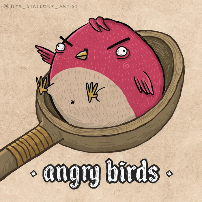 Mysteries of the origins of the popular game: a clue to the origin - My, Memes, Middle Ages, Suffering middle ages, Creation, Art, Angry Birds, Games, Comics, Author's comic