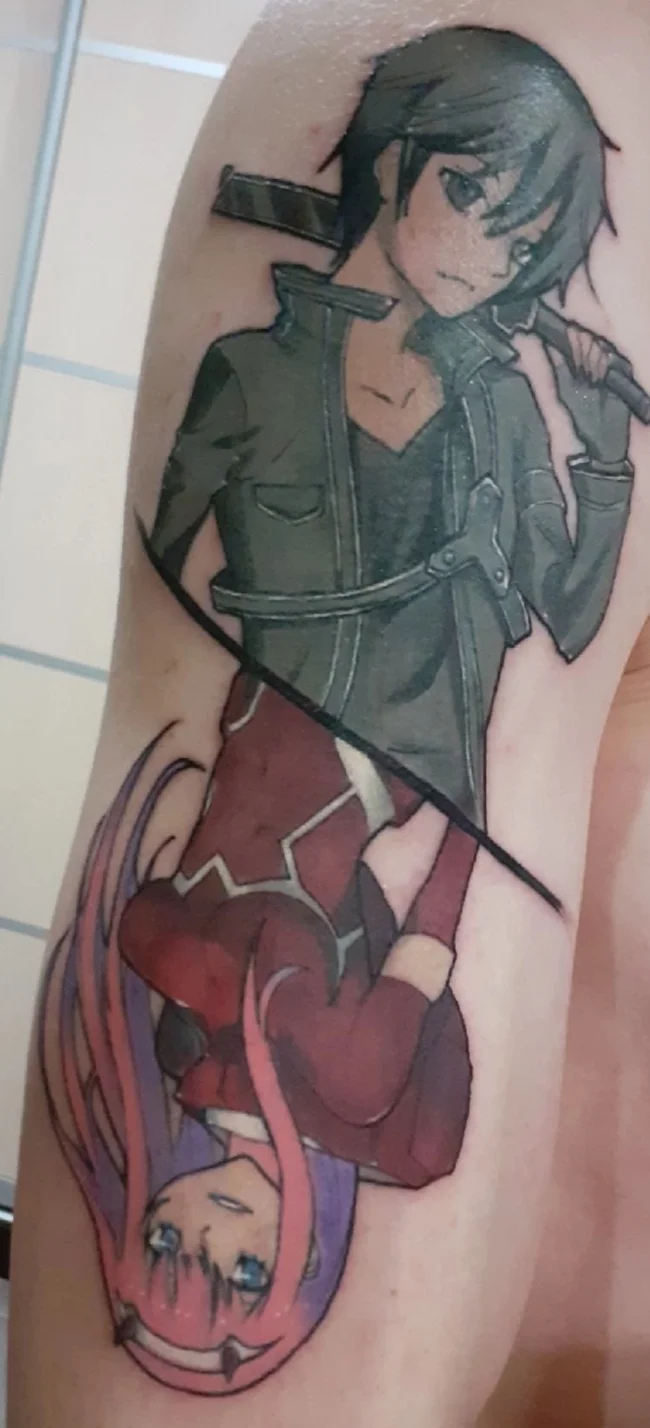 My first tattoos - My, Tattoo, Anime, Longpost