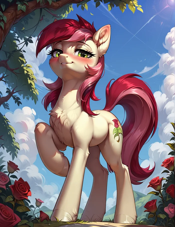 Roses for you - My, Neural network art, My little pony, PonyArt, Roseluck