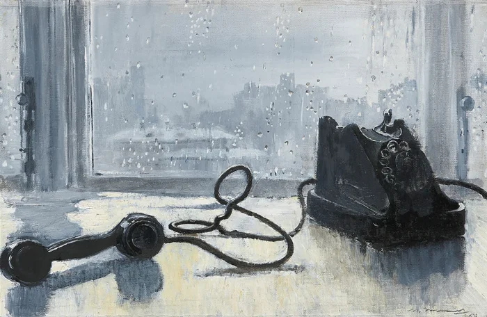 Waiting, 1959. Pimenov Yuri Ivanovich (1903-1977) - Art, Painting, Creative people, Canvas, Author's painting, Made in USSR, the USSR, Retro, Acrylic, Oil painting, Rain, Paints, Watercolor, Telegram (link)