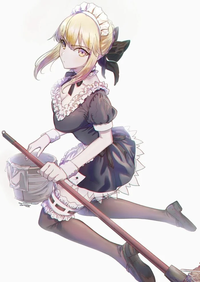 Glutton Saber - Anime art, Anime, Saber, Fate-stay night, Fate, Artoria pendragon, Housemaid