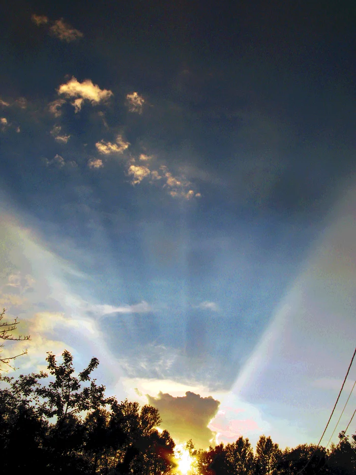 Cloud shadow falling on translucent steam - My, Landscape, The photo, Evening, Sky, Clouds, Shadow, Against the Light, Summer