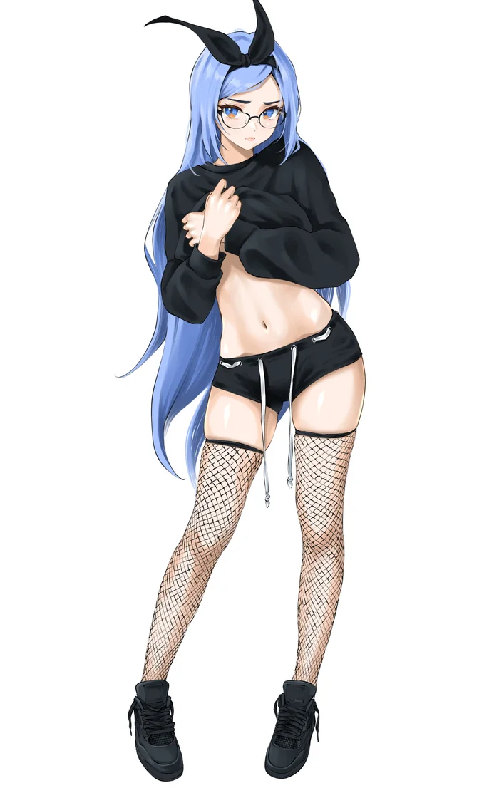 Minah - Anime art, Anime, Chaesu, Minah, Glasses, Stockings