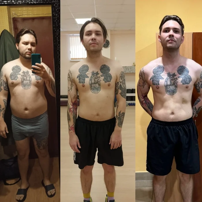 10 months of transformation - My, Workout, Tattoo, Slimming, Guys, The photo, Motivation, Longpost, It Was-It Was