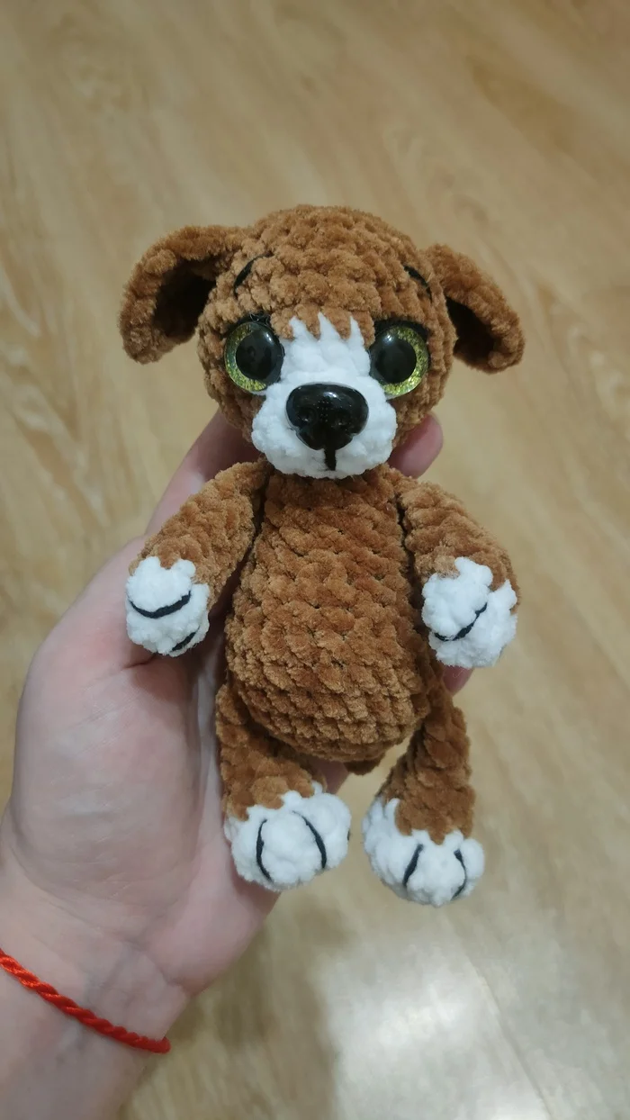 Buddy - My, Knitting, Crochet, Plush Toys, Knitted toys, Toys, Children, Dog, Creation, Needlework, Puppies, Needlework without process, Hobby, Plush yarn, Longpost, Workshop, Handmade, Amigurumi