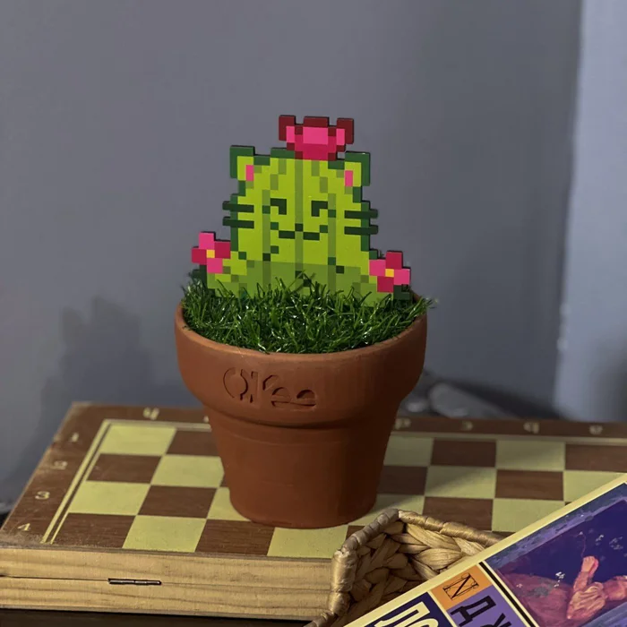 Good morning! - My, cat, Kittens, Design, Interior Design, Monday, Cactus, Pixel Art, Morning, Good morning, Cosiness, Positive, Fluffy, Plants, Houseplants