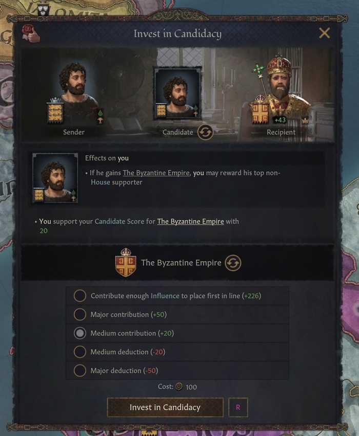 Новое взаимодействие позволяет потратить различное количество влияния и даже понизить счёт персонажа.