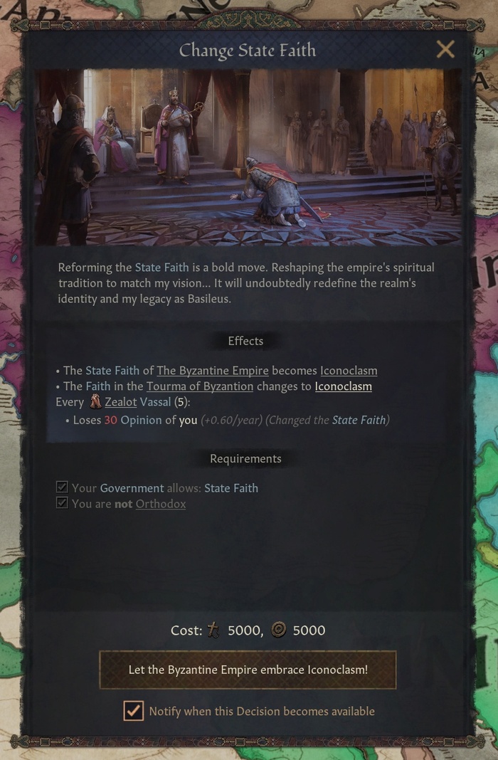 Новое решение позволяет императору изменить государственную конфессию бюрократической державы.