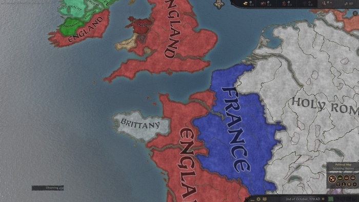 Англия и Франция в 1178 году.