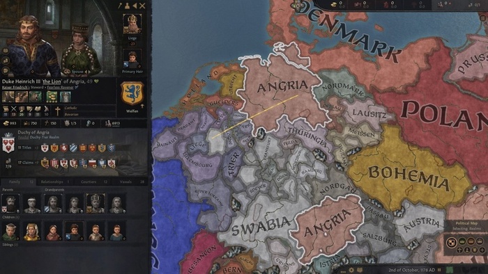 Священная Римская империя в 1178 году.