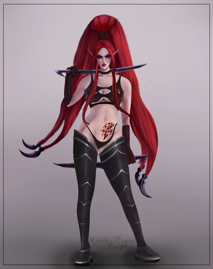 Lelith - My, Art, Wh Art, Drukhari, Warhammer 40k, Warhammer, Warhammer fanart, Eldar, Girls, Beginner artist