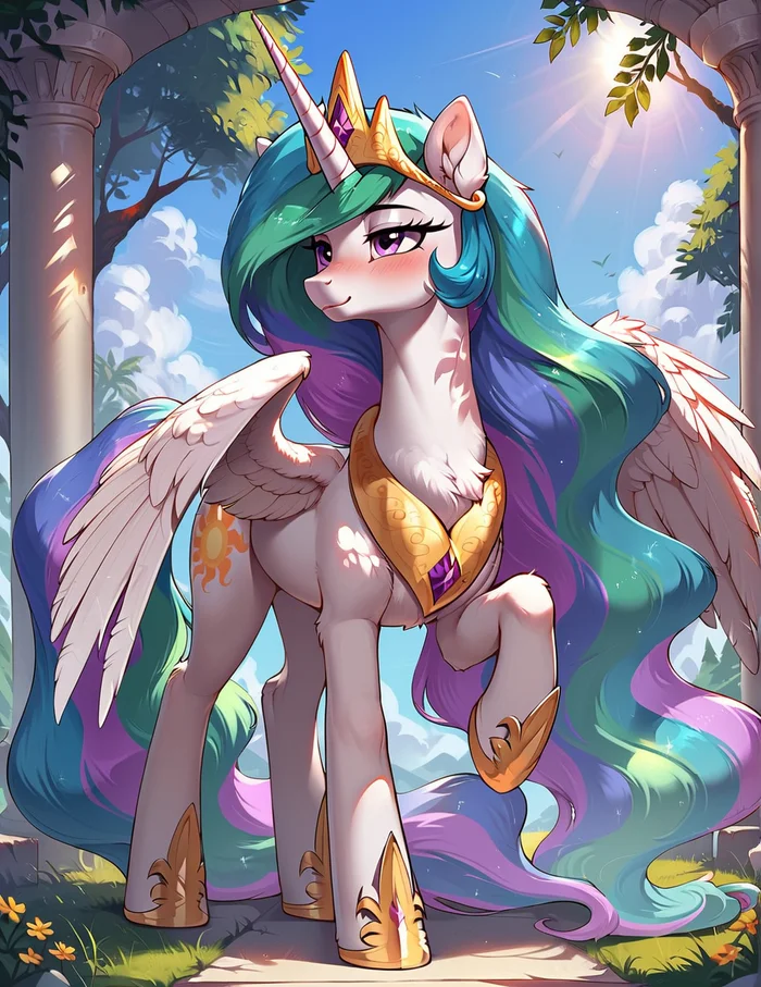 Best princess? - My, Neural network art, My little pony, PonyArt, Princess celestia