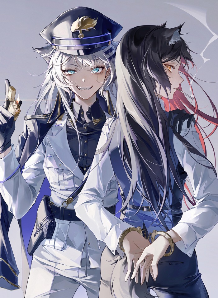 Lappland & Texas Anime Art, , Arknights, Lappland, Texas (Arknights), Animal Ears, , 