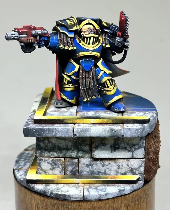 Любительская роспись миниатюр. Warhammer 30 000. Legion Cataphractii Praetor - Моё, Warhammer, Миниатюра, Покраска миниатюр, Космодесант, Длиннопост