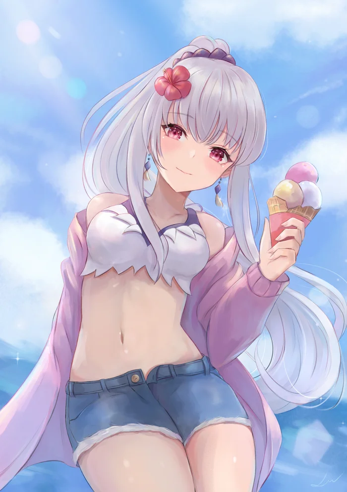 Lisi - Fire emblem, Pixiv, Anime, Anime art, Red eyes, Stomach, Navel, Lysithea