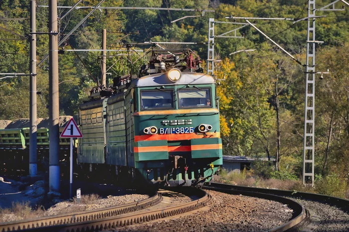 Electric locomotive VL11M-382/383A on the Grechesky - Tuapse section - My, The photo, Railway