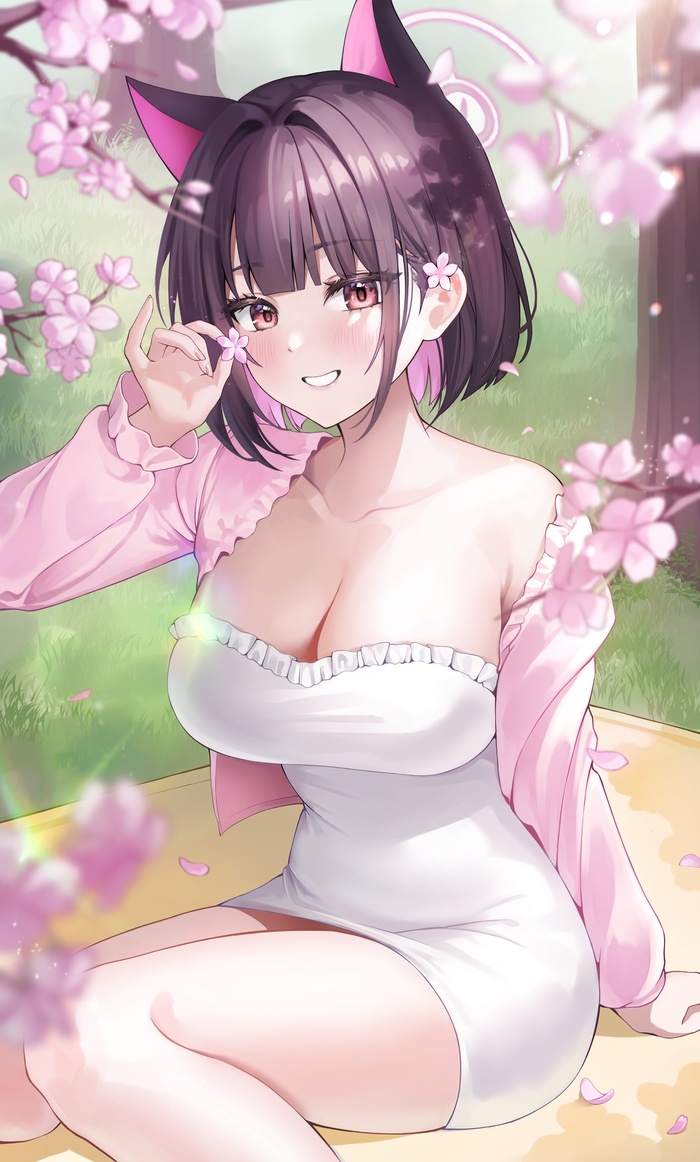 Kazusa Anime Art, , Blue Archive, Kyouyama Kazusa, Animal Ears, 