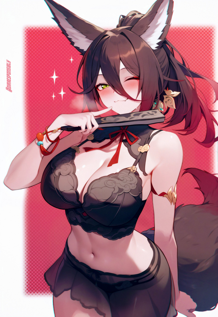  Honkai: Star Rail, Tingyun (Honkai: Star Rail), , , , Anime Art, , Dirresponsibly, Animal Ears, 