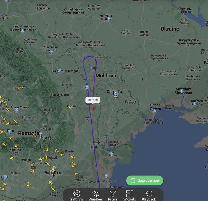 Разворот над Молдавией - Аэропорт, Гражданская авиация, Flightradar24, Скриншот, Вопрос