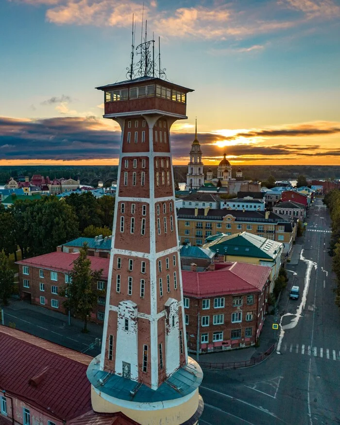 Fire tower in Rybinsk - Gold ring of Russia, Rybinsk, Russia, Moscow