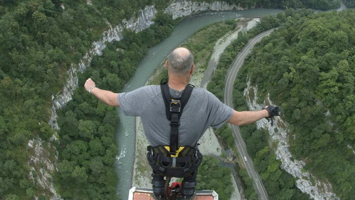 Fun of a pensioner - My, Skypark, Vacation, The mountains, Attraction, Bounce, Entertainment, Retirees, Sochi, Longpost