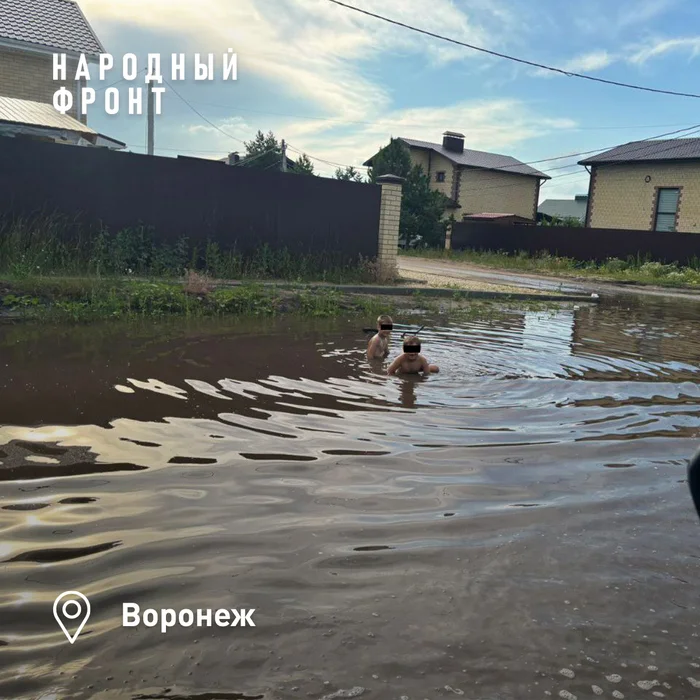 May there always be a puddle! - My, Voronezh, Children, The photo, Negative, Officials, People, Потоп, Puddle