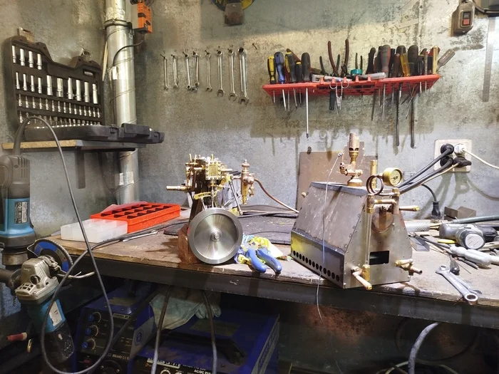 Boiler heating and oiler for steam engine - My, Workshop, Manufacturing, Needlework with process, Steam, Steampunk, Steam engine, Lathe, Welding, Fire, Process, Machine, Video, Longpost