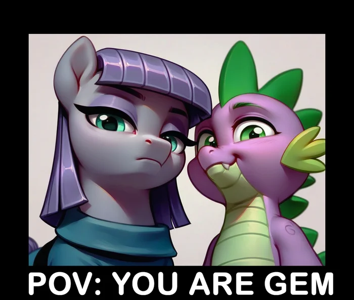 You are a stone - My little pony, Maud pie, Spike, Neural network art