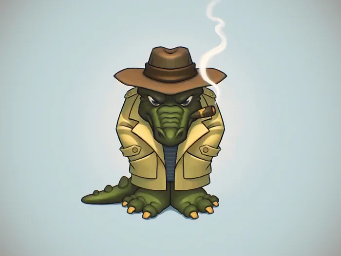 Agent Croc. Procreate speedpaint - My, Art, 2D, Procreate, iPad, Characters (edit), Illustrations, Digital, Digital drawing, Cartoons, Crocodiles, Computer graphics, Agent, Video, Soundless