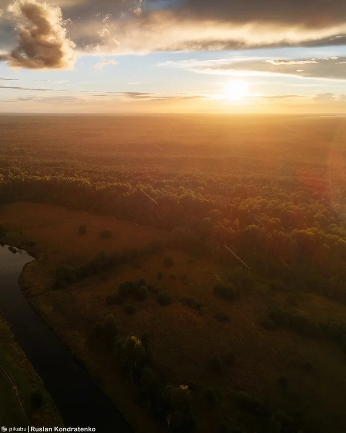 Над рекой Оредеж - Моё, Оредеж, Ленинградская область, Аэросъемка, DJI, Фотография, Длиннопост