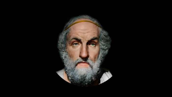 Конечно, это не портретная реконструкция, а "оцифрованный" образ с древнеримской статуи.