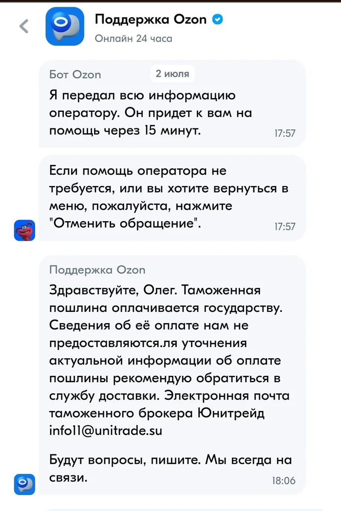 Проблемы с оплатой таможенной пошлины в Ozon : товары из-за рубежа - Моё, Ozon, Ozon Global, Таможня, Пошлина, Проблема, Баг, Длиннопост