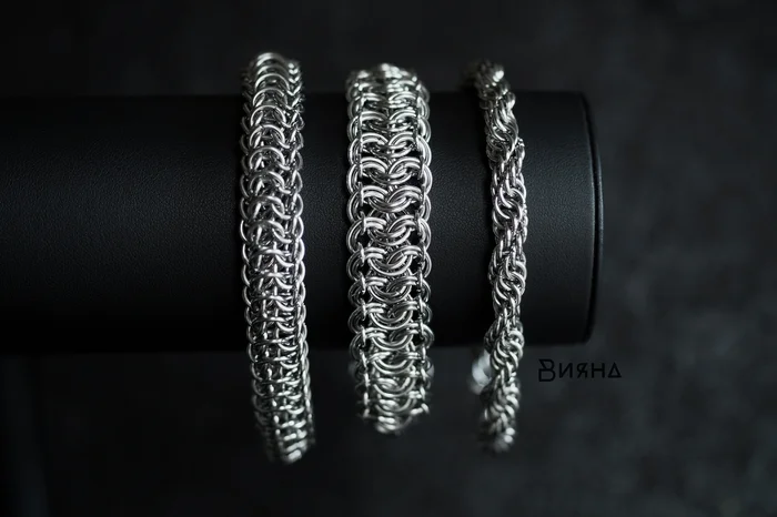 My new chain mail bracelets - My, Chain weaving, Chain mail jewelry, Needlework without process, Needlework, Handmade, Master, Mystical decorations, Decoration, Wire jewelry, A bracelet, Chain mail, Bijouterie, Valkyrie, I share, Longpost