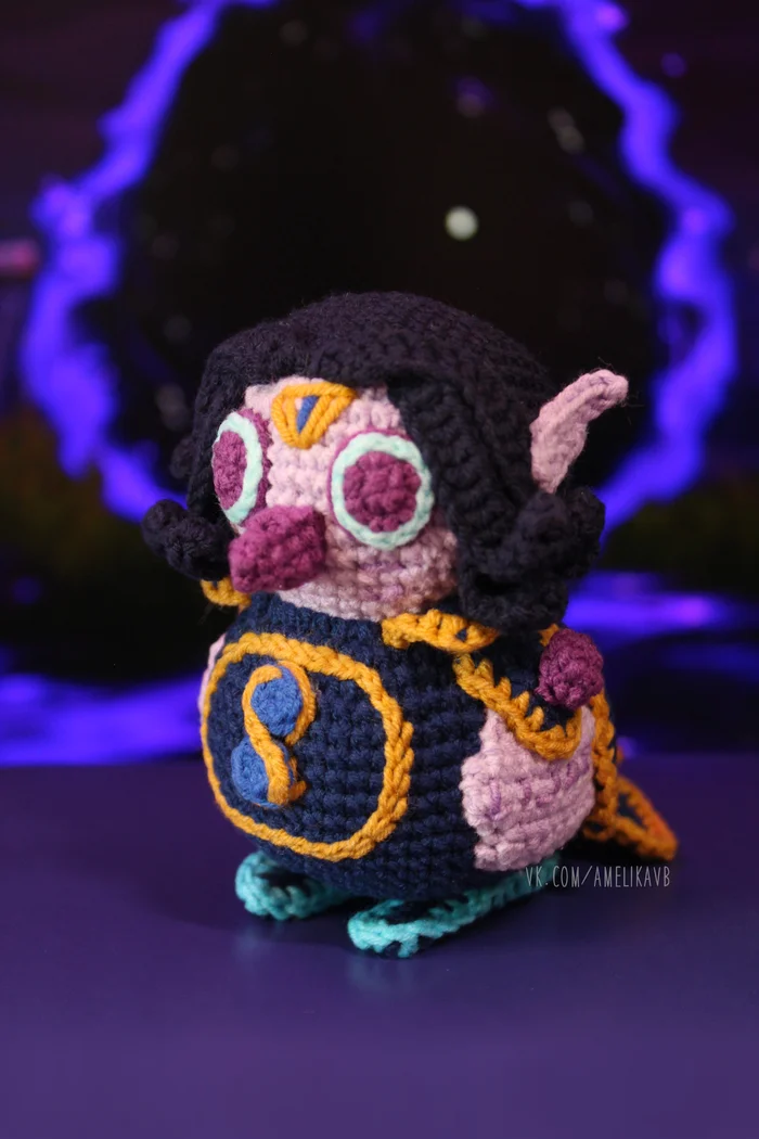 Knitted Pepe Xal'atat - My, Author's toy, Knitting, Warcraft, World of warcraft, Pepe, Needlework, Needlework without process, Handmade, Blizzard, Amigurumi, Crochet, Longpost