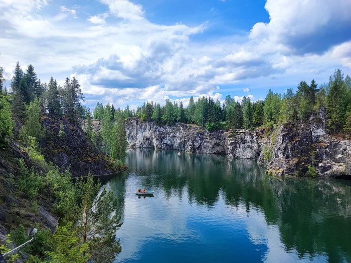 Landscapes of Ruskeala - My, Ruskeala, Карелия, Travel across Russia, The nature of Russia, Lake, Marble quarry, Longpost